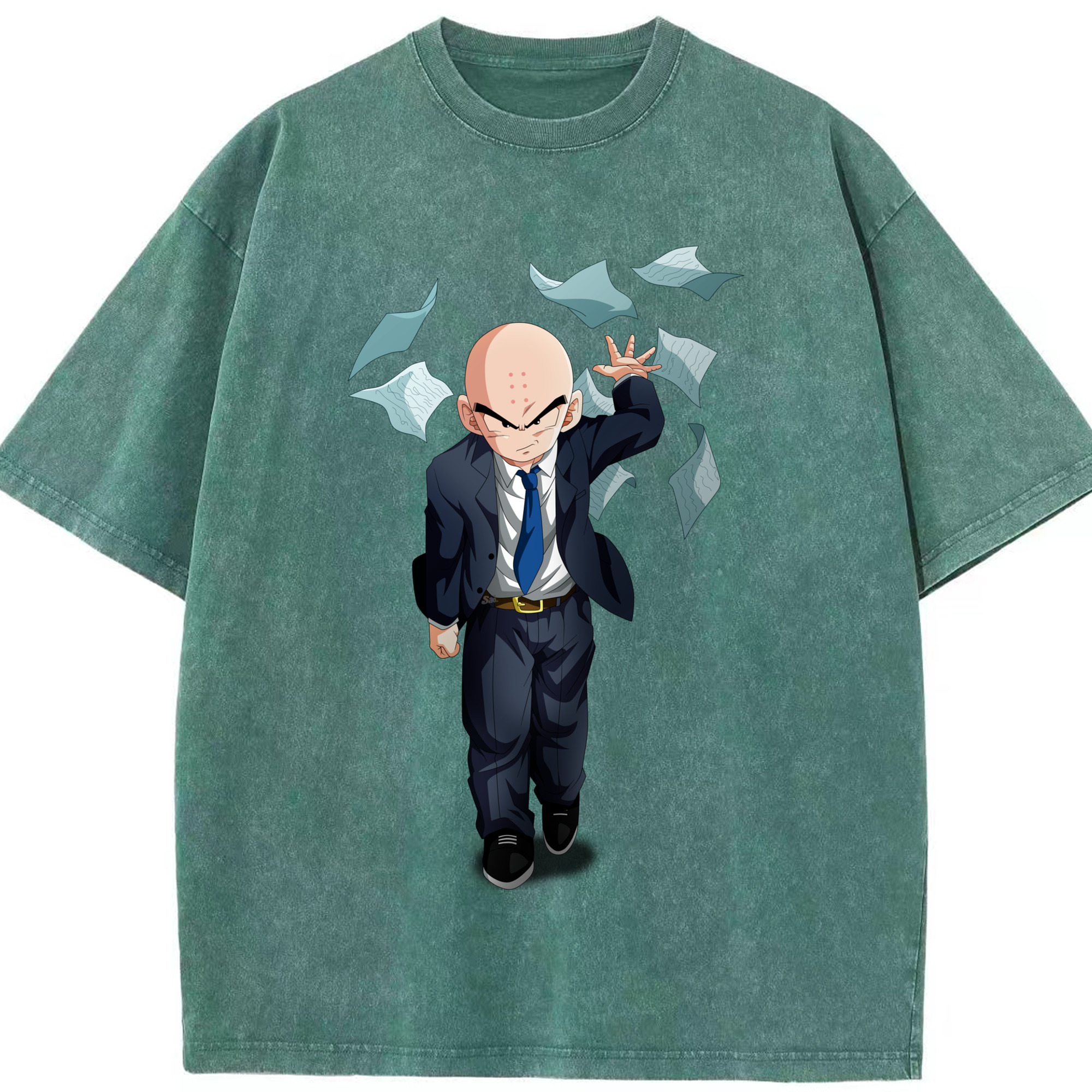 （画像用） ドラゴンボール クリリン DRAGON BALL krillin 綿100% ヴィンテージ風 半袖Tシャツ（フロントプリント）